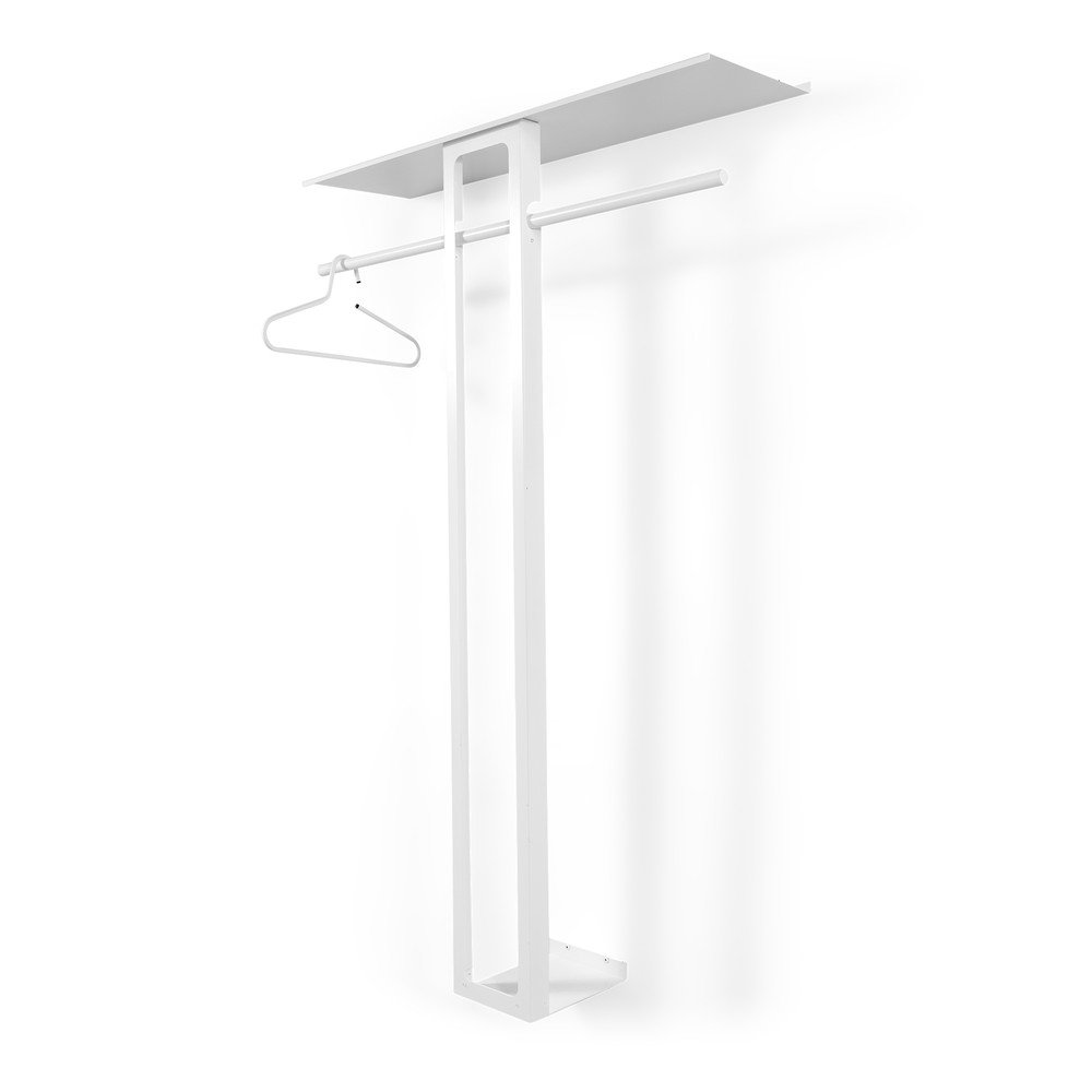 Cuier de perete alb cu raft din oÈu009Bel 100 cm Luno Large âu0080Spinder Design