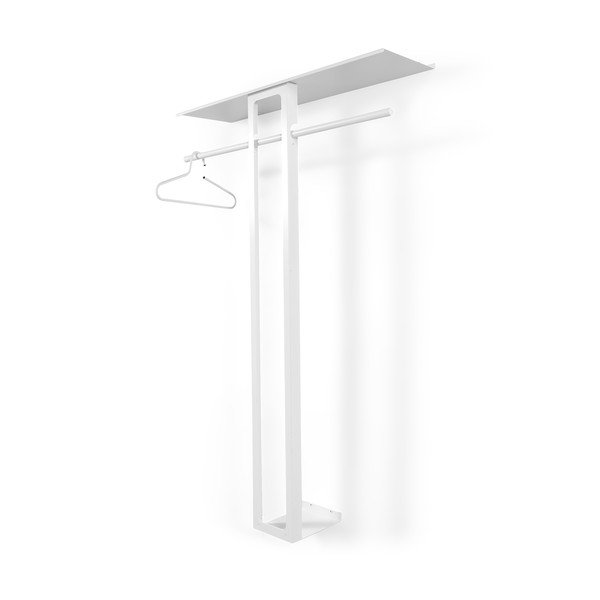 Cuier de perete alb cu raft din oțel 100 cm Luno Large – Spinder Design