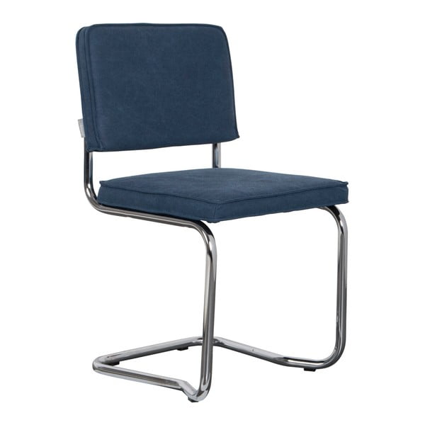 Set 2 scaune Zuiver Ridge Rib Kink Vintage, albastru închis