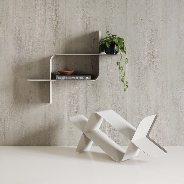 Rafturi alb mat 2 buc. etajate din oțel 62 cm Montage – Umbra-image-2