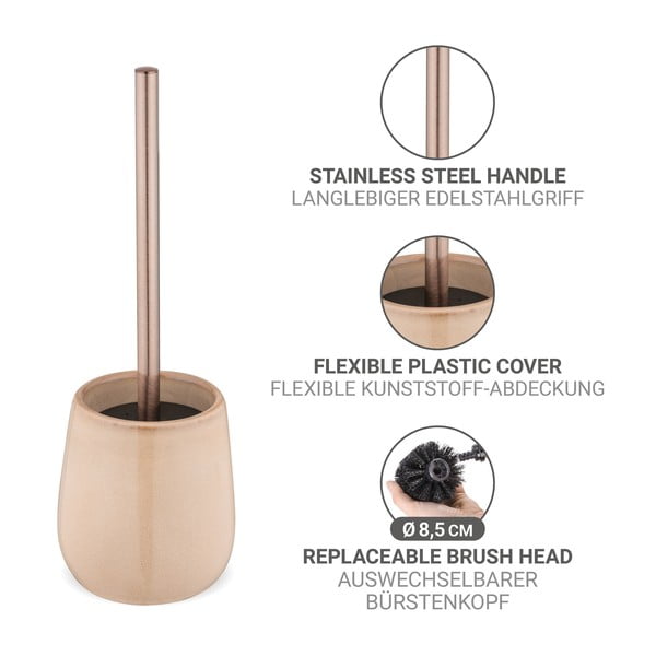 Perie de WC bej din ceramică Sirmione – Wenko-image-3