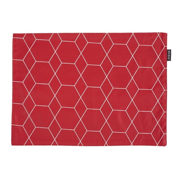 Șervet decorativ cu două fețe  ZicZac Hexagon, roșu