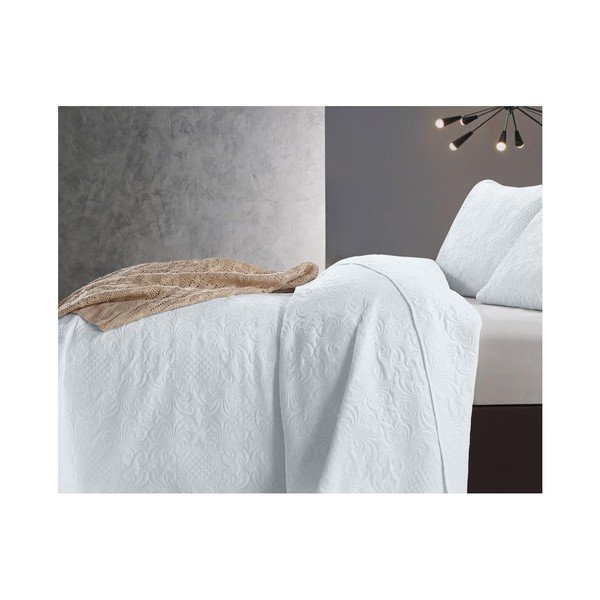 Cuvertură din micropercal cu 2 fețe de pernă Dreamhouse Velvet Clara, 250 x 260 cm, alb-image-2