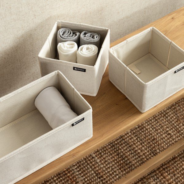 Organizatoare pentru sertare 3 buc. din material textil Soft Storage – Bigso-image-3