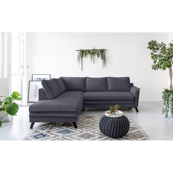 Colțar extensibil cu șezlong pe partea stângă Miuform Charming Charlie L, gri antracit-image-1