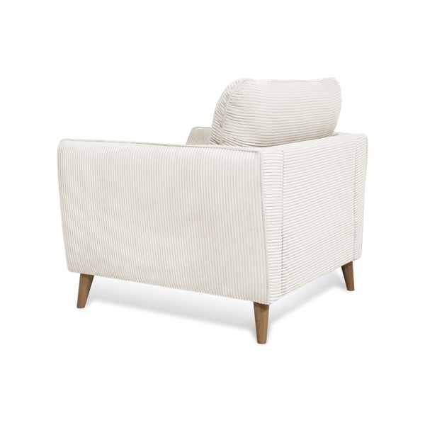 Fotoliu alb cu tapițerie din catifea reiată Paris – Scandic-image-4