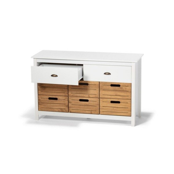 Comodă din lemn de pin și 8 sertare Bonami Essentials Ibiza, alb-image-3