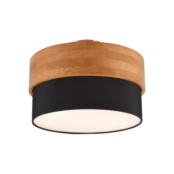 Plafonieră neagră/în culoare naturală cu abajur textil Seasons – Trio-image-1