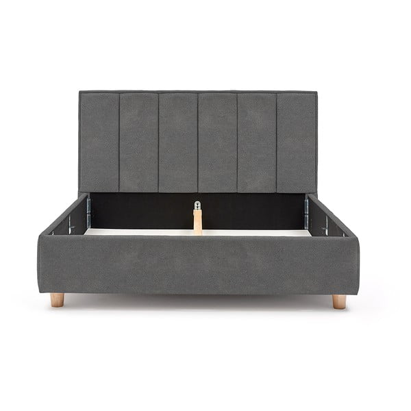 Pat dublu cu spațiu pentru depozitare și somieră ProSpánek Wega, 180 x 200 cm, gri deschis-image-3