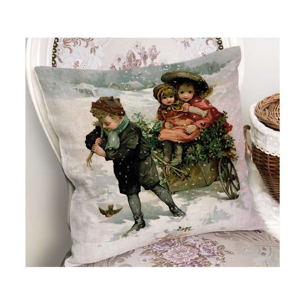 Față de pernă 43x43 cm  cu model de Crăciun – Mila Home-image-2