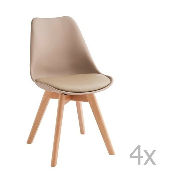 Set 4 scaune Design Twist Tom, bej