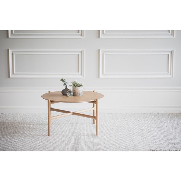 Masă de cafea din lemn de stejar natural Rowico Holton, ø 80 cm-image-1
