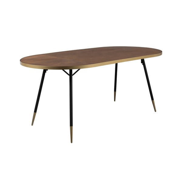 Masă de dining cu blat cu aspect de lemn de  frasin  90x180 cm Denise – White Label-image-2