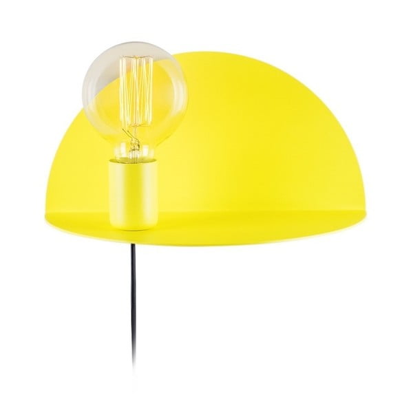 Lampă de perete cu poliță Shelfie, înălțime 15 cm, galben