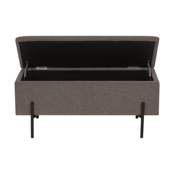 Bancă maro cu tapițerie din țesătură bouclé Watford – House Nordic-image-2