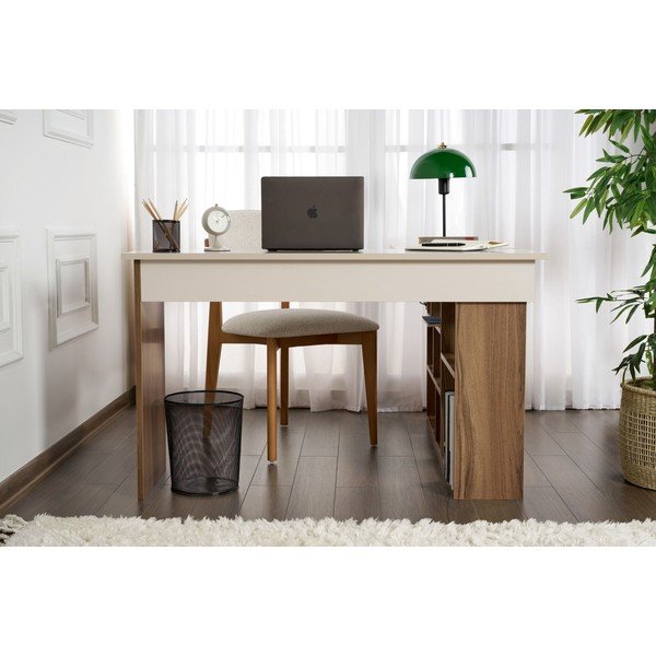 Birou cu aspect de lemn de nuc 120x130 cm Vesper – Kalune Design-image-3