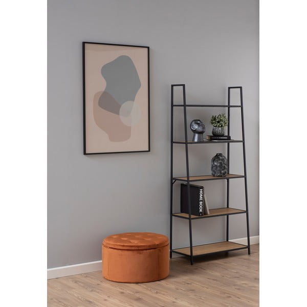 Puf cu husă din catifea Actona Retina, ⌀ 60 cm, portocaliu - miere-image-3