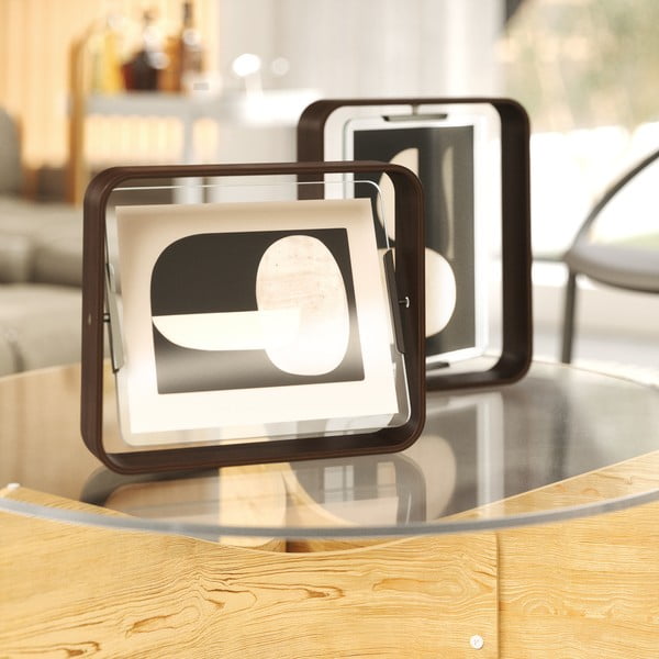 Ramă foto maro închis cu picior de susținere din lemn 26x31,5 cm Bellwood – Umbra-image-4