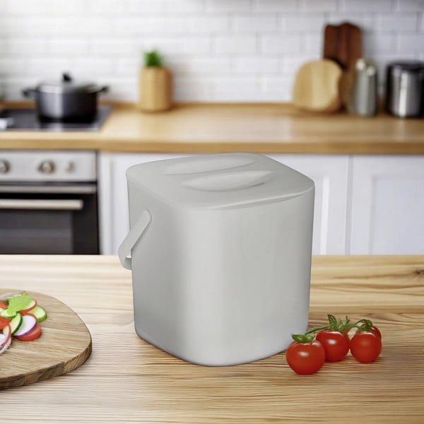 Recipient pentru deșeuri compostabile gri deschis 3 l Conny – Wenko-image-1