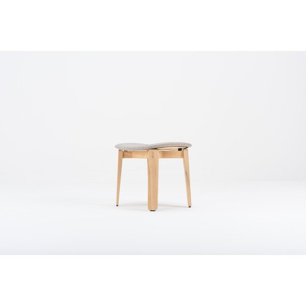 Taburet din lemn de stejar Gazzda Nora, gri-image-1