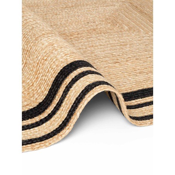 Covor tip traversă negru/în culoare naturală țesut manual din iută 70x200 cm Jutta – Hanse Home-image-4