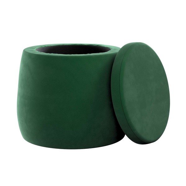 Puf de copii verde cu tapițerie din catifea Posh Velvet – Yellow Tipi-image-1