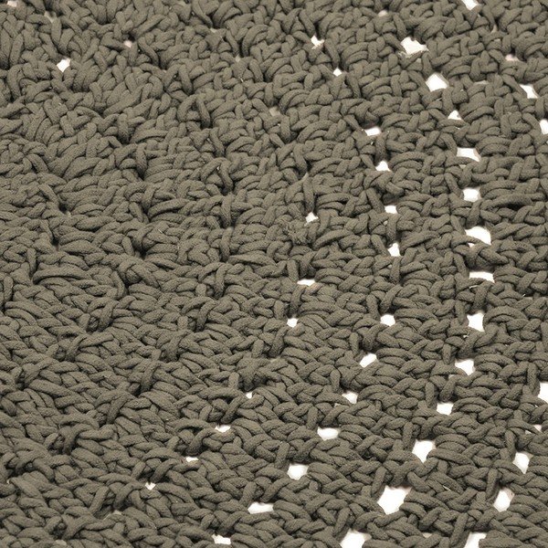 Covor rotund din bumbac LABEL51 Knitted, ⌀ 150 cm, verde închis-image-2
