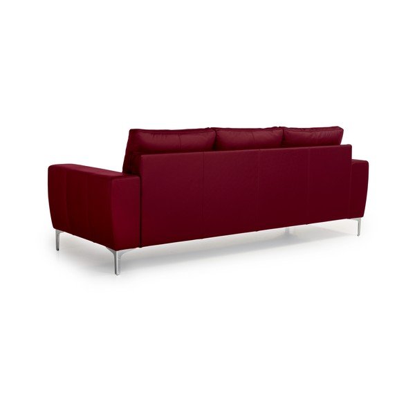 Canapea cu husă din piele Scandic Twigo, roșu, 227 cm-image-3