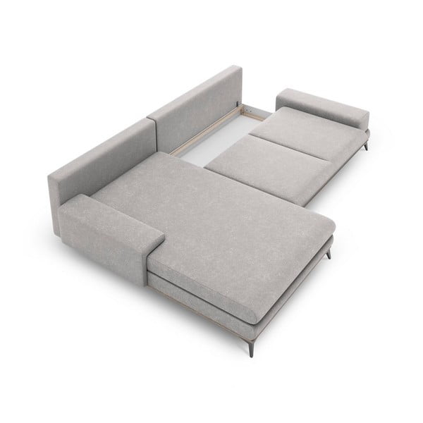 Colțar extensibil cu șezlong pe partea stângă Windsor & Co Sofas Planet, gri deschis-image-3