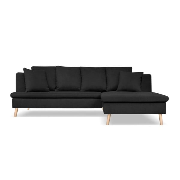 Canapea cu 4 locuri cu extensie pe partea dreaptă Cosmopolitan design Newport, negru