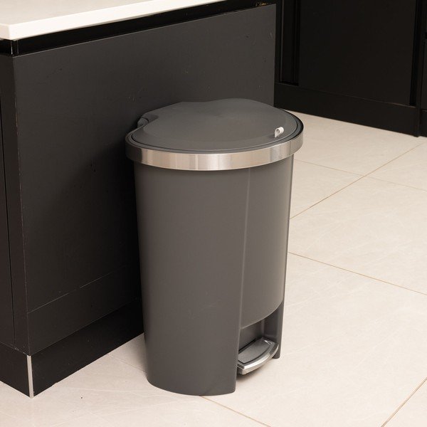 Coș de gunoi gri cu pedală din plastic 50 l – Addis-image-2