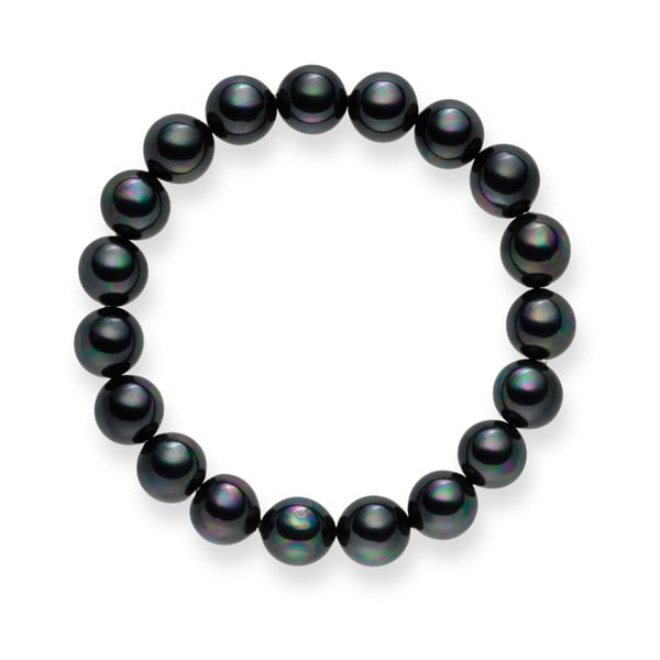 Brățară din perle Pearls of London Mystic, lungime 19 cm, gri închis