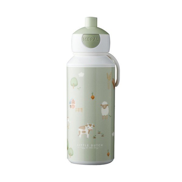 Sticlă pentru copii verde-deschis din plastic 400 ml Little Farm by Little Dutch – Mepal