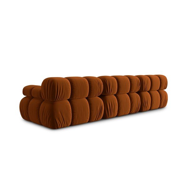 Canapea portocalie cu tapițerie din catifea 282 cm Bellis – Micadoni Home-image-4