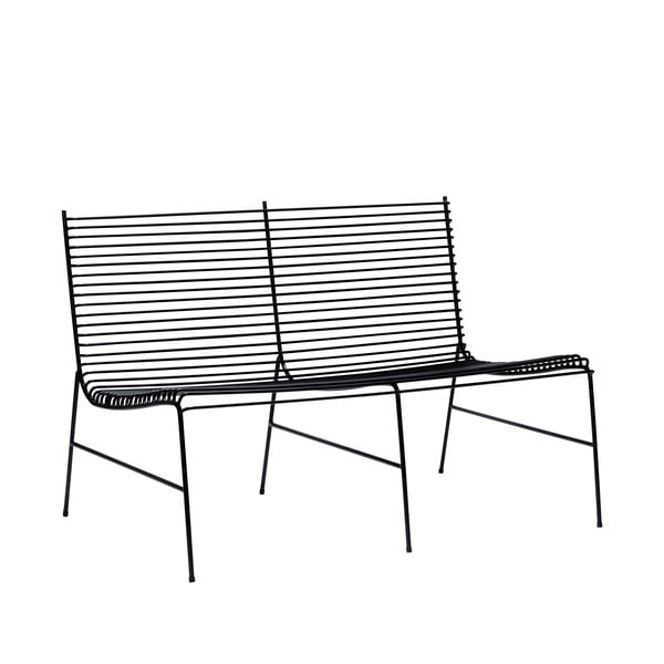 Bancă de grădină neagră din metal String – Hübsch