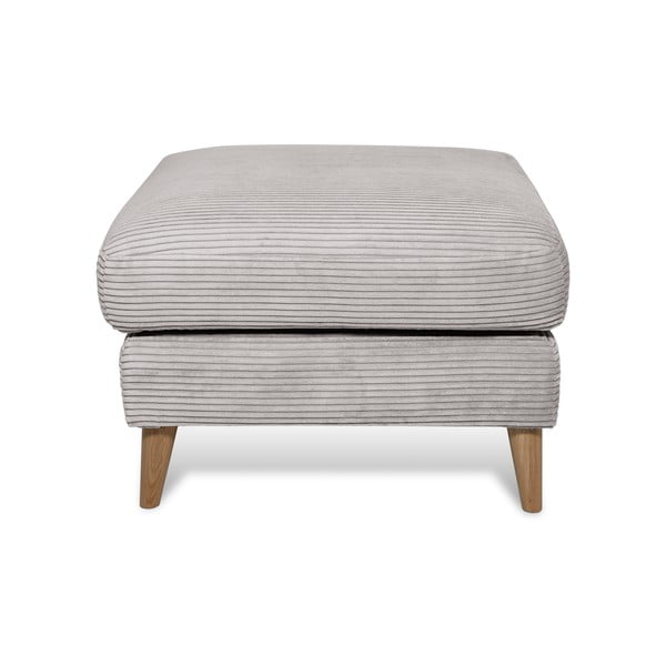 Taburet gri deschis cu tapițerie din catifea reiată Paris – Scandic