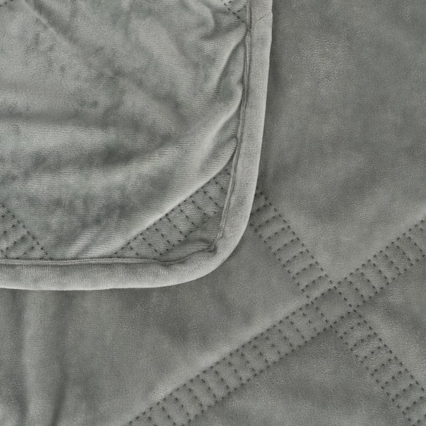 Cuvertură verde prăfuit matlasată din catifea 180x260 cm – Ixia-image-1