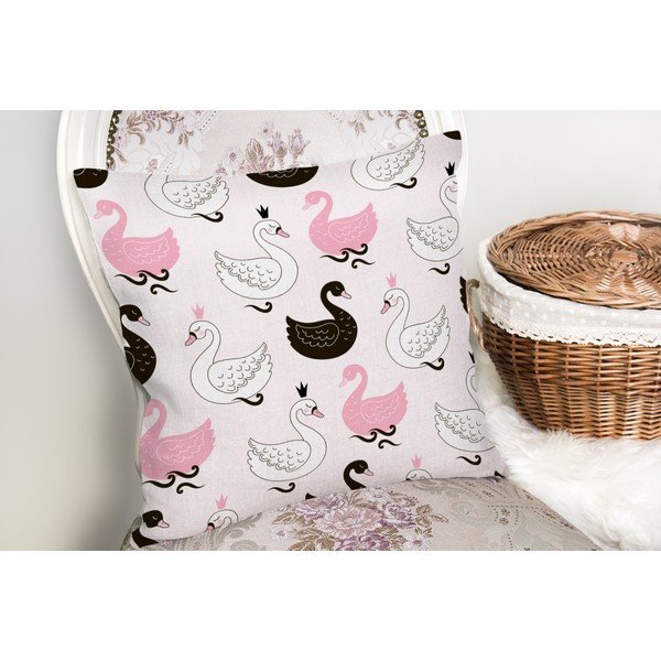 Față de pernă cu amestec din bumbac Minimalist Cushion Covers Pink Kind Animals, 45 x 45 cm-image-1