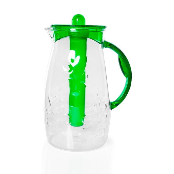 Carafă din sticlă cu capac verde Pitcher, 2,5 l