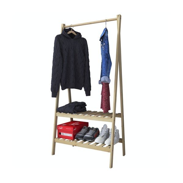 Suport pentru haine cu aspect de lemn de stejar Susanne – Kalune Design-image-2