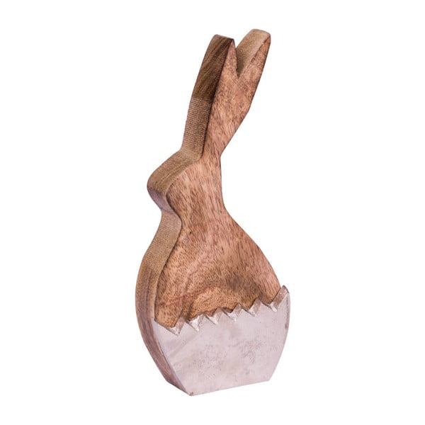 Decorațiune medie din lemn Ego Dekor, 8 x 19,5 cm, iepure - ou