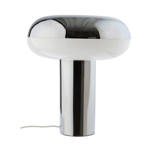 Veioză argintiu-lucios din metal (înălțime 32 cm) Paneta – Jotex