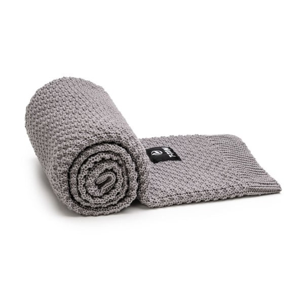 Pătură pentru copii gri tricotată 80x100 cm – T-TOMI