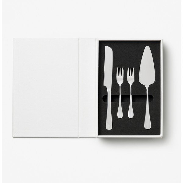 Furculițe pentru desert albe-argintii din oțel inoxidabil The Essentials Cake Tools – Printworks