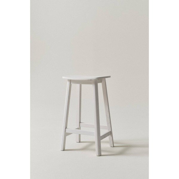 Scaun de bar alb din lemn de frasin (înălțime șezut 65 cm) Selene – Jotex-image-1