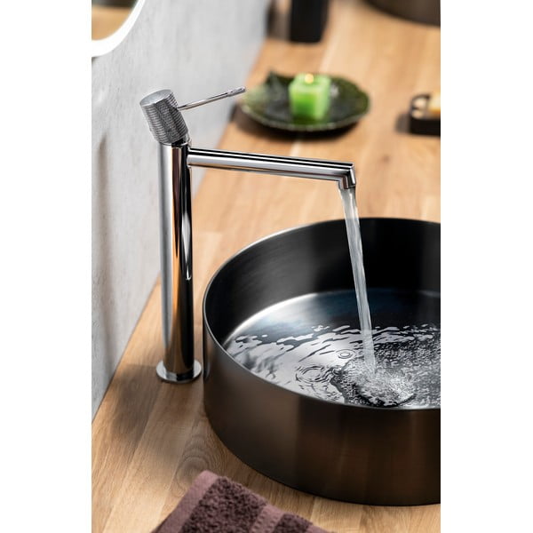 Baterie argintiu-lucios pentru chiuvetă înaltă Solaris – Sapho-image-2