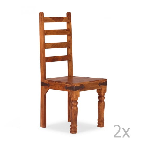Set 2 scaune din lemn de palisandru Massive Home Nicco Honey
