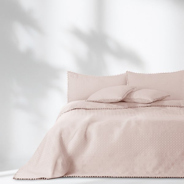 Cuvertură pentru pat AmeliaHome Meadore, 170 x 270 cm, roz pudră