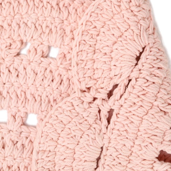 Covor croșetat manual din bumbac Nattiot Alma, ø 120 cm, roz-image-4