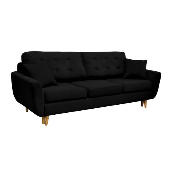 Canapea extensibilă cu 3 locuri Cosmopolitan design Barcelona, negru-image-1